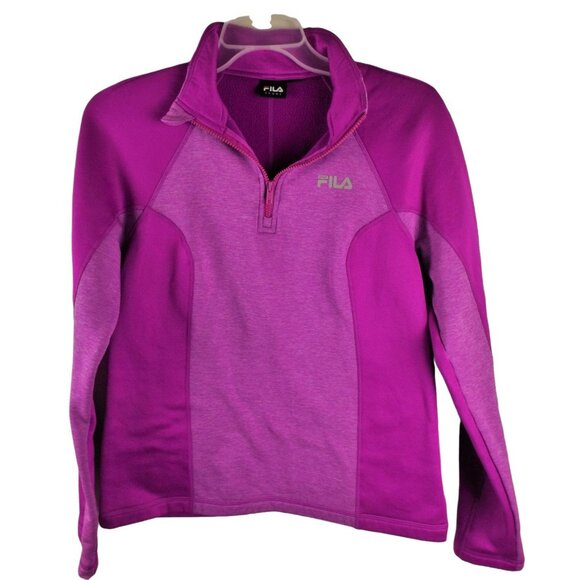 Fila Jacket Womens Sports Pullover Fuscia Two Tone Quarter Zip Size Medium JH996 - Picture 2 of 4